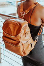 Load image into Gallery viewer, STELLA Vegan Leather Diaper Bag - MAZH BabiesBaby BagShop MAZHSTELLA Vegan Leather Diaper Bag
